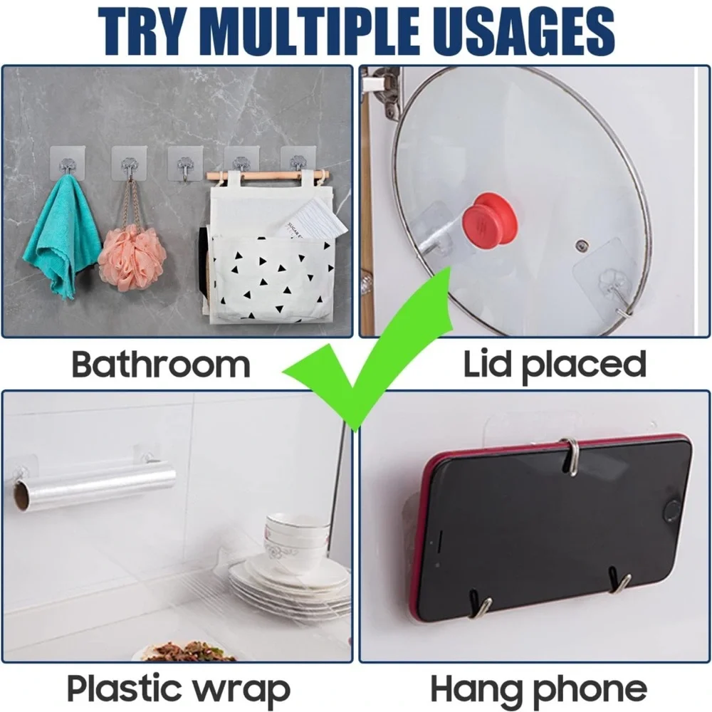 20 packs adhesive wall hooks